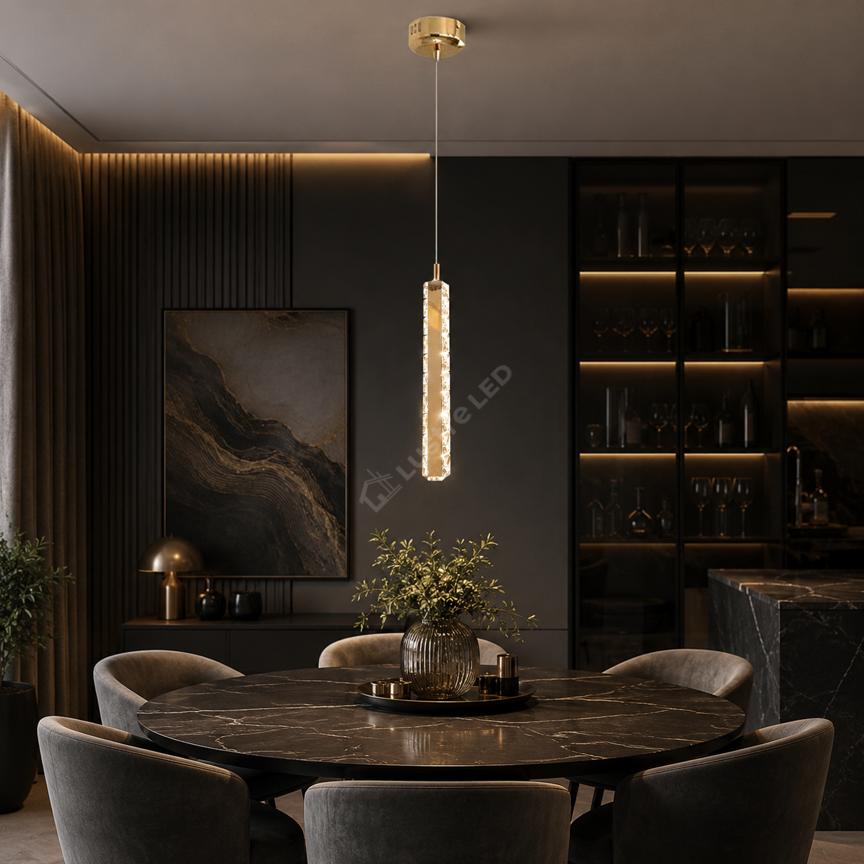 Pendul LED DALLAS Gold 24W CCT Echivalent 120W