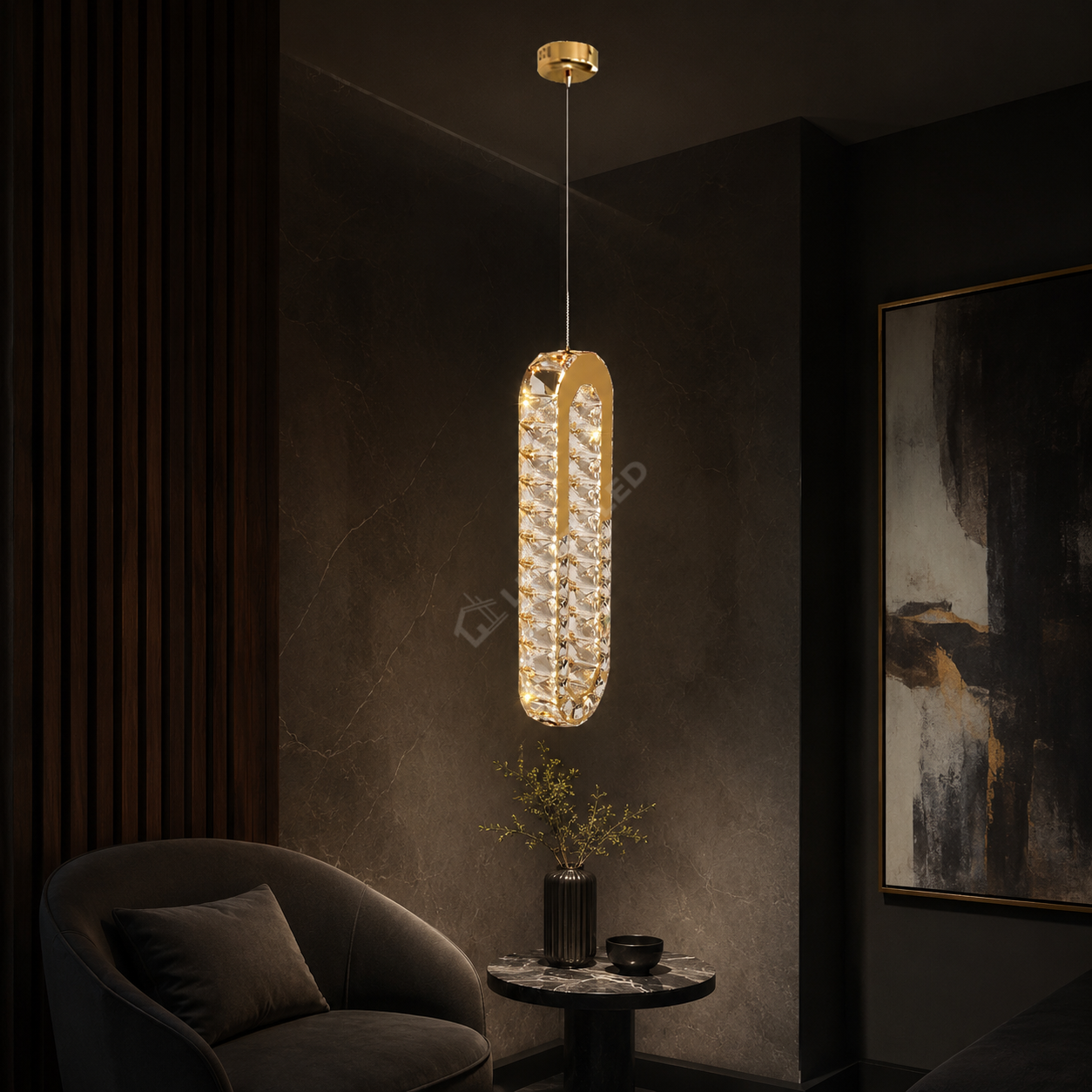 Pendul LED FIORI Gold 3 Functii 24W Echivalent 120W