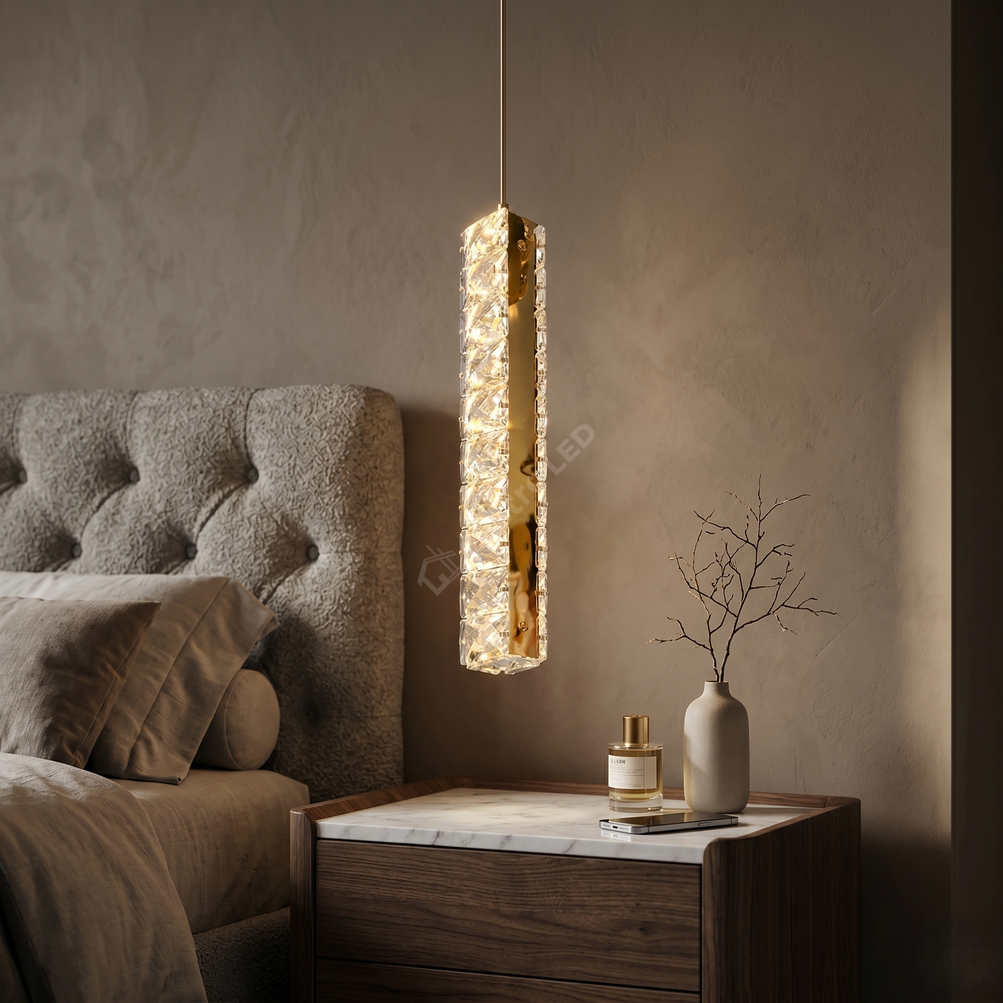 Pendul LED Luxury Crystal Vianore Gold