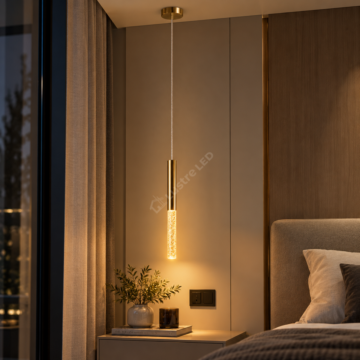 Pendul LED Luxury ONE TUBE Gold 3000K
