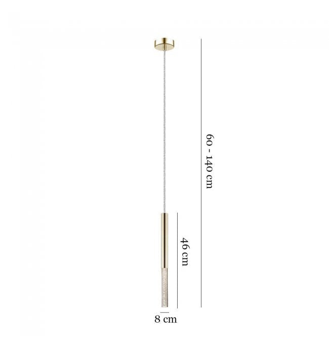 Pendul LED Luxury ONE TUBE Gold 3000K