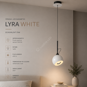 Pendul LED Magnetic LYRA White Echivalent 70W