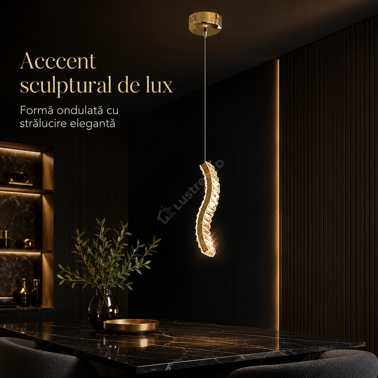Pendul LED ONDA Gold 24W CCT Echivalent 120W