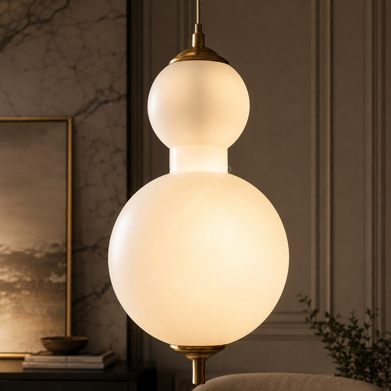 Pendul LED TOTEM Gold cu Abajur 30CM Echivalent 100W