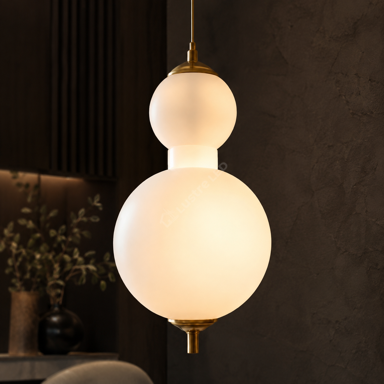 Pendul LED TOTEM Gold cu Abajur 30CM Echivalent 100W