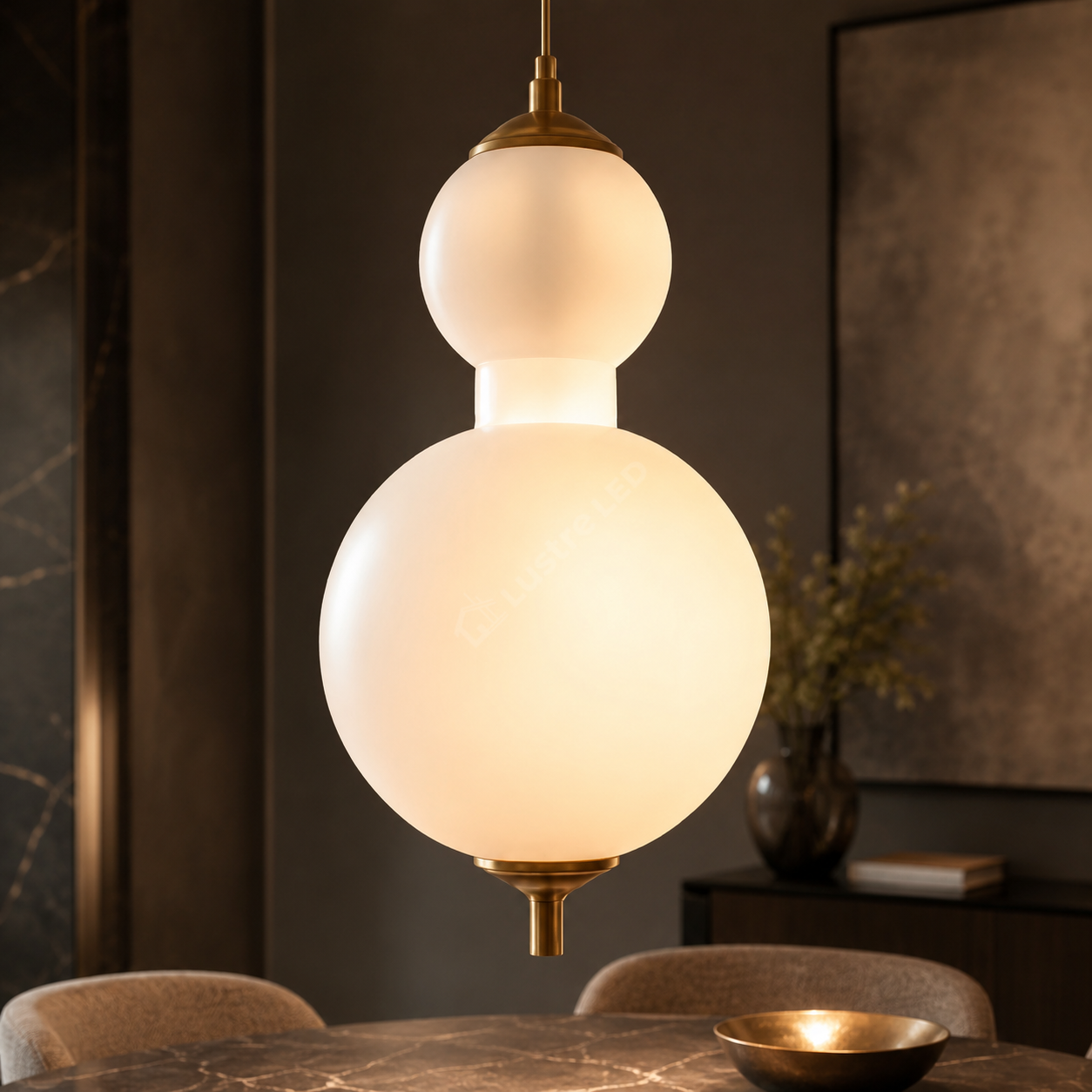 Pendul LED TOTEM Gold cu Abajur 30CM Echivalent 100W