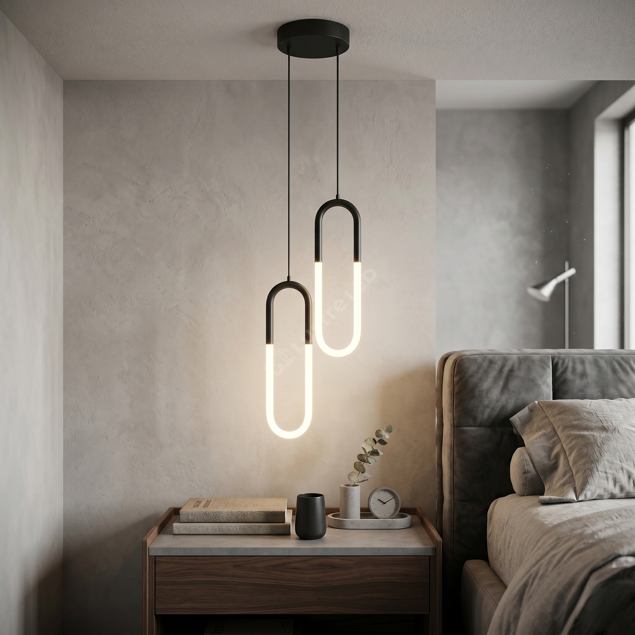 Pendul LED Twin HALO Black 4500K Echivalent 200W