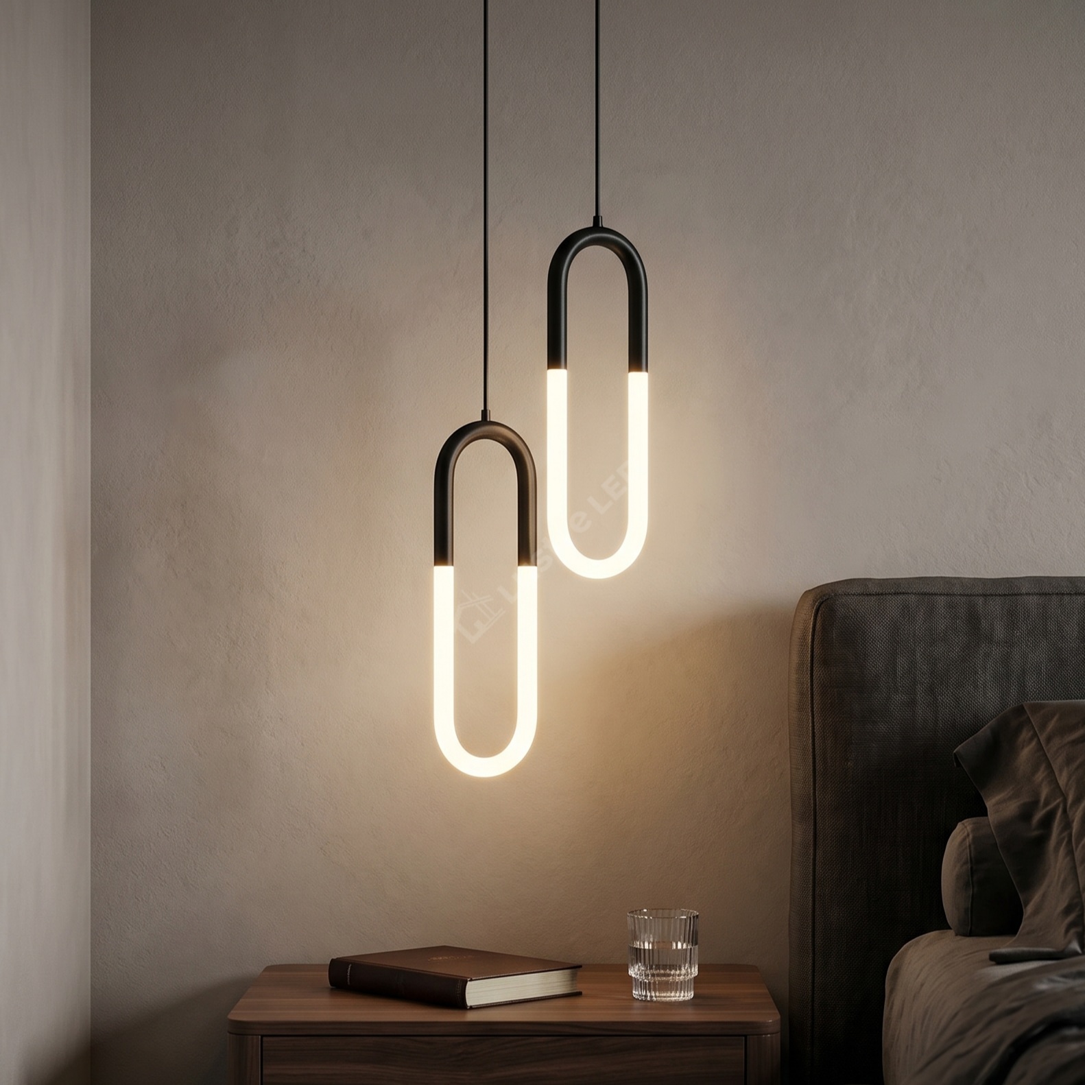 Pendul LED Twin HALO Black 4500K Echivalent 200W