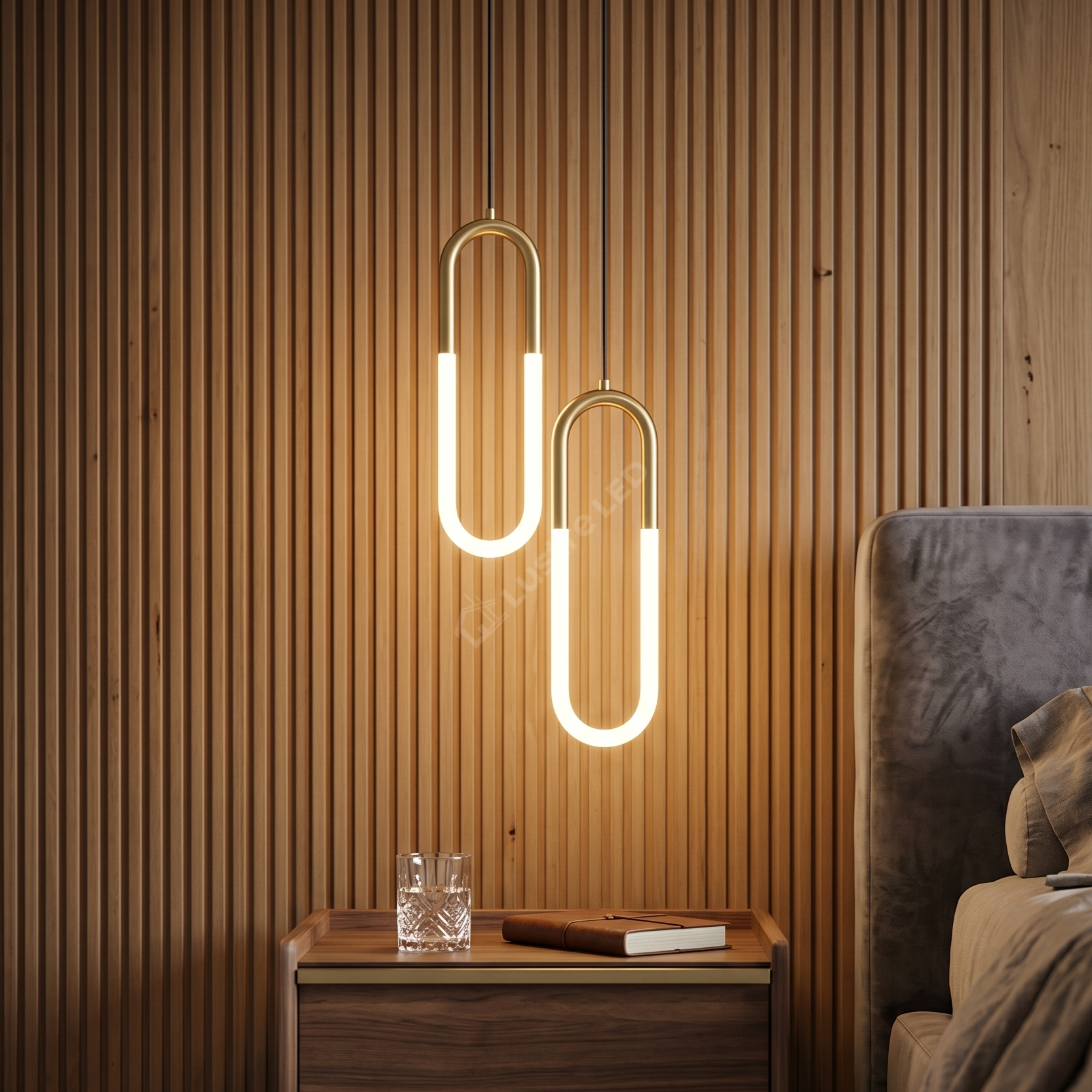 Pendul LED Twin HALO Gold 4500K Echivalent 200W