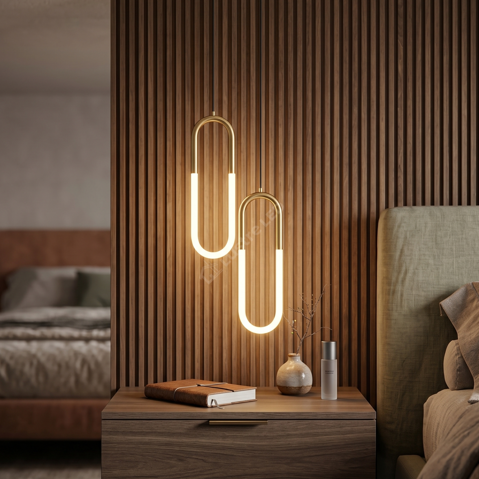 Pendul LED Twin HALO Gold 4500K Echivalent 200W