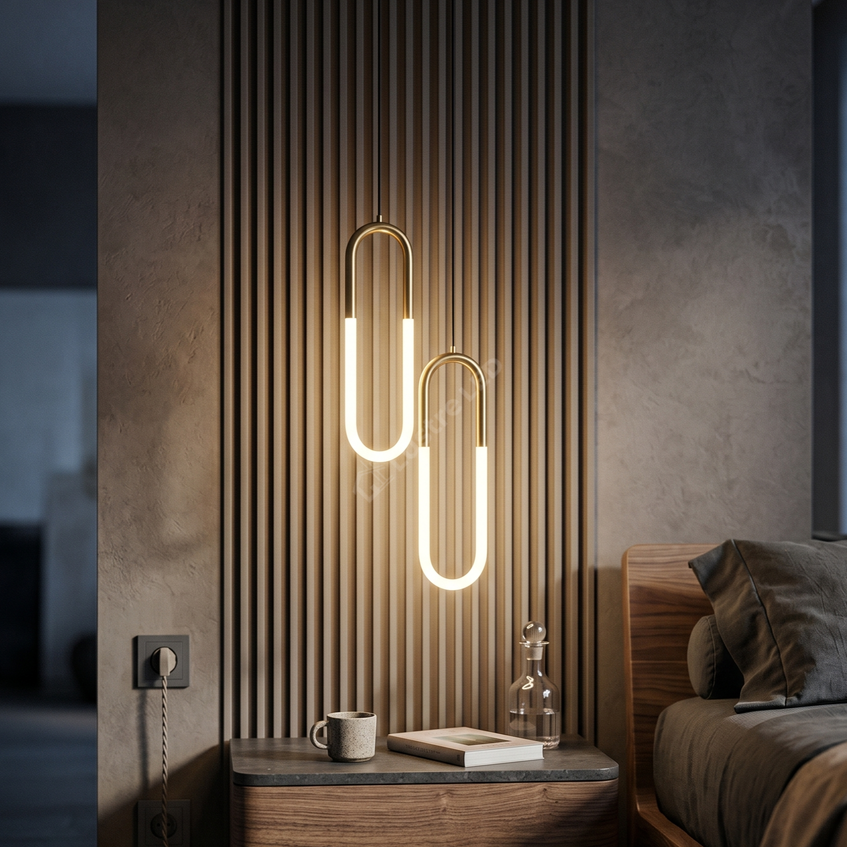 Pendul LED Twin HALO Gold 4500K Echivalent 200W