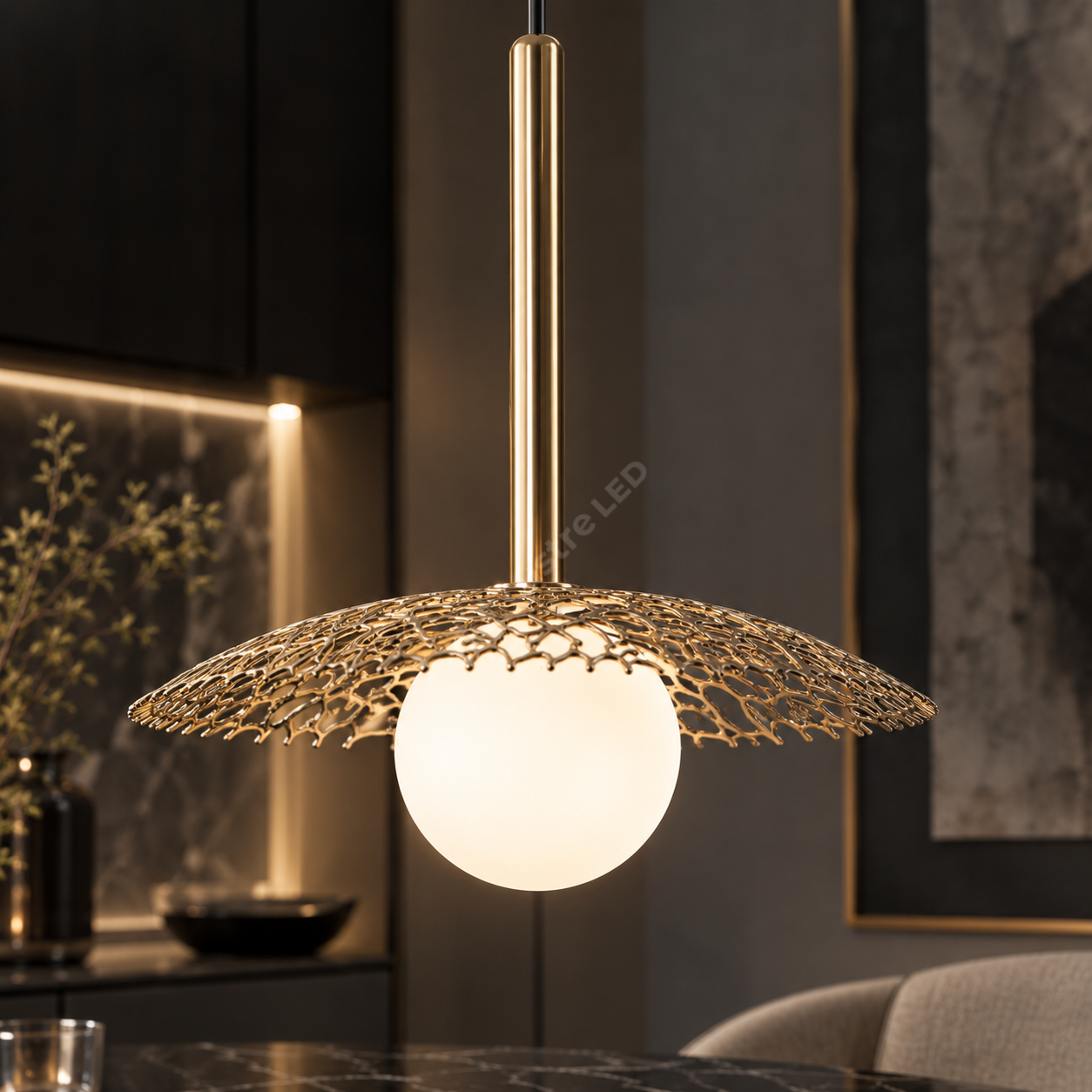 Pendul NICOSIA Gold cu Abajur 1xG9 22CM