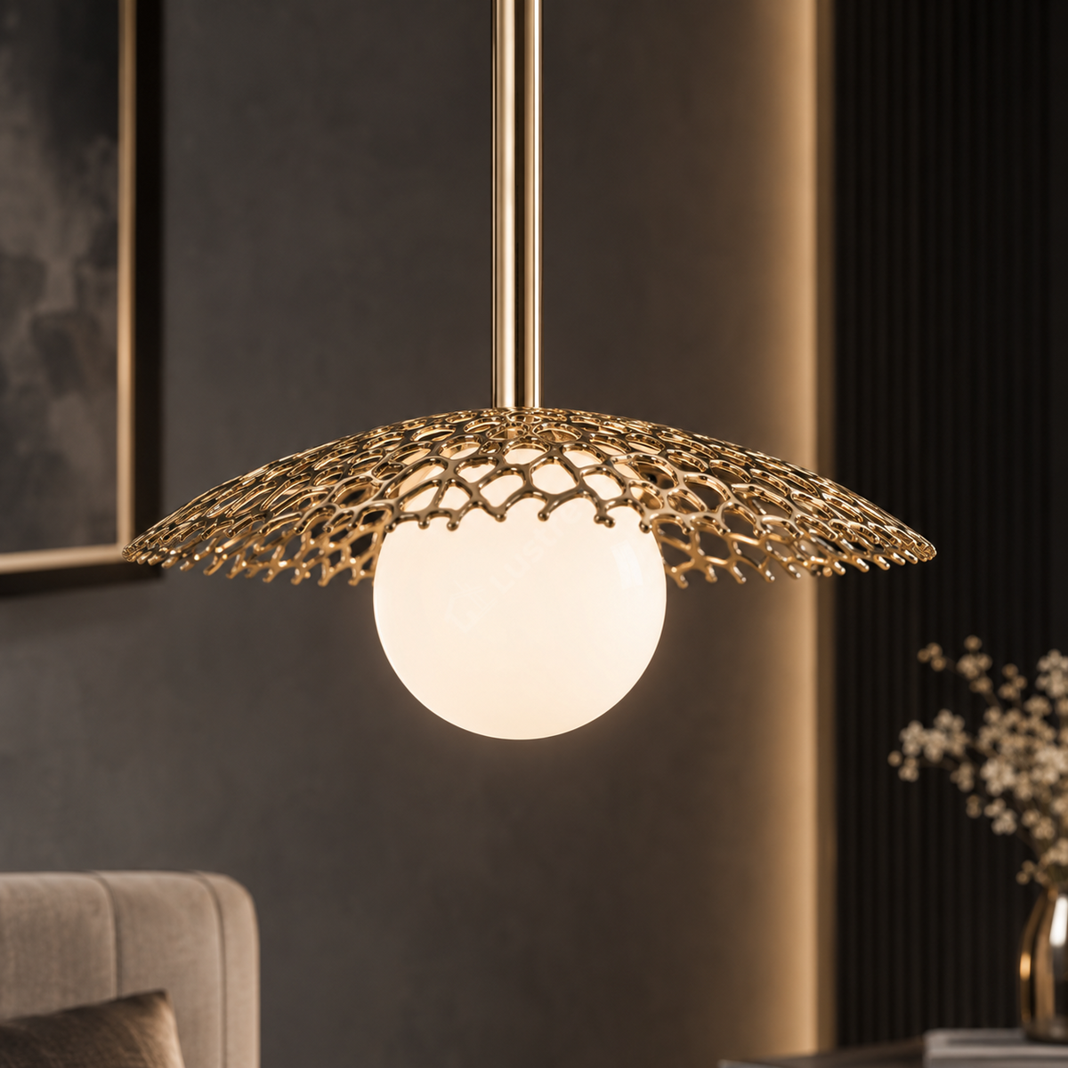 Pendul NICOSIA Gold cu Abajur 1xG9 22CM