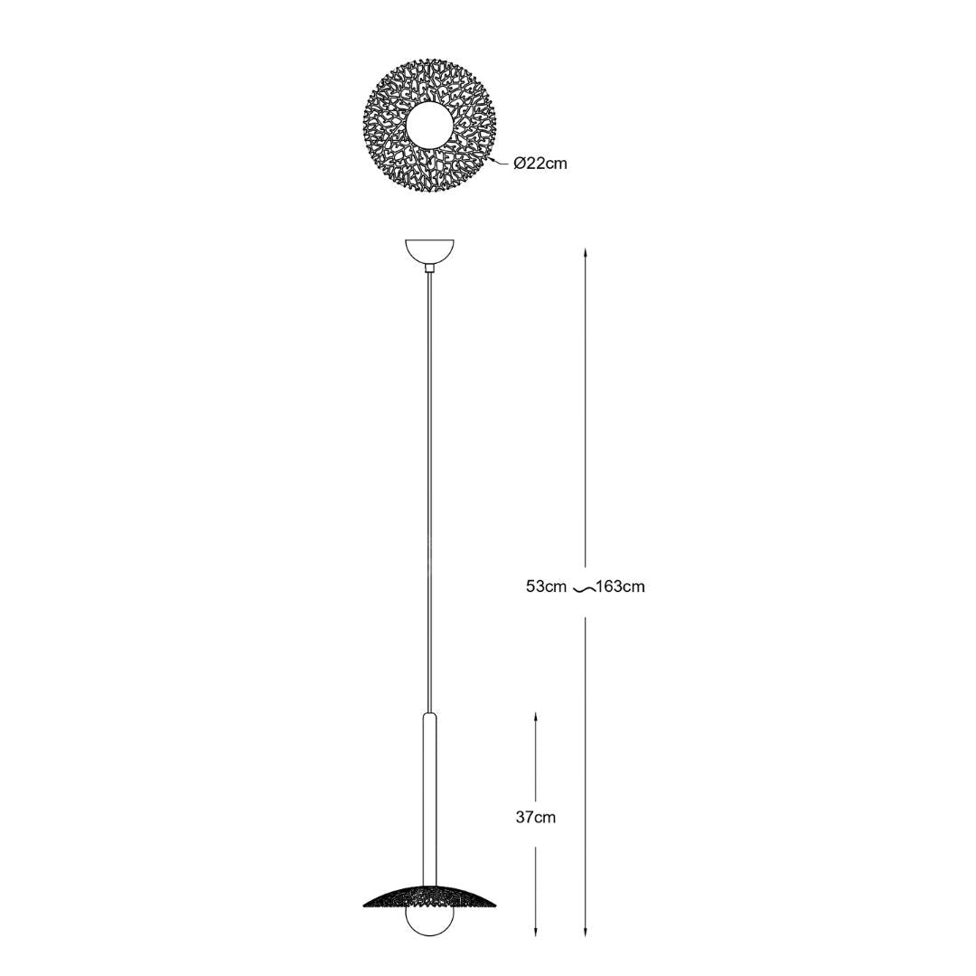 Pendul NICOSIA Gold cu Abajur 1xG9 22CM