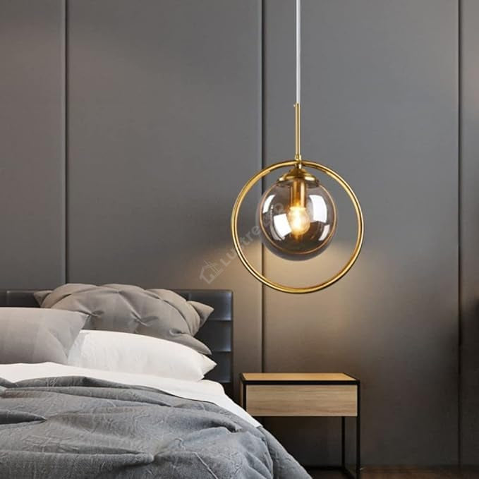 Pendul Nordic Abajur Amber Gold Mx156-1 Lighting Fixtures