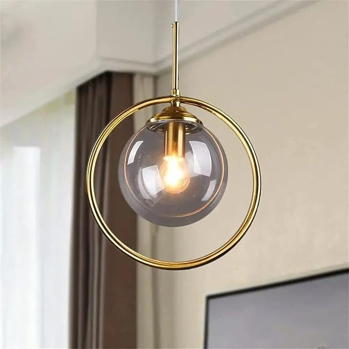 Pendul Nordic Abajur Amber Gold Mx156-1 Lighting Fixtures