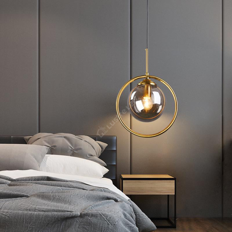 Pendul Nordic Abajur Amber Gold Mx156-1 Lighting Fixtures