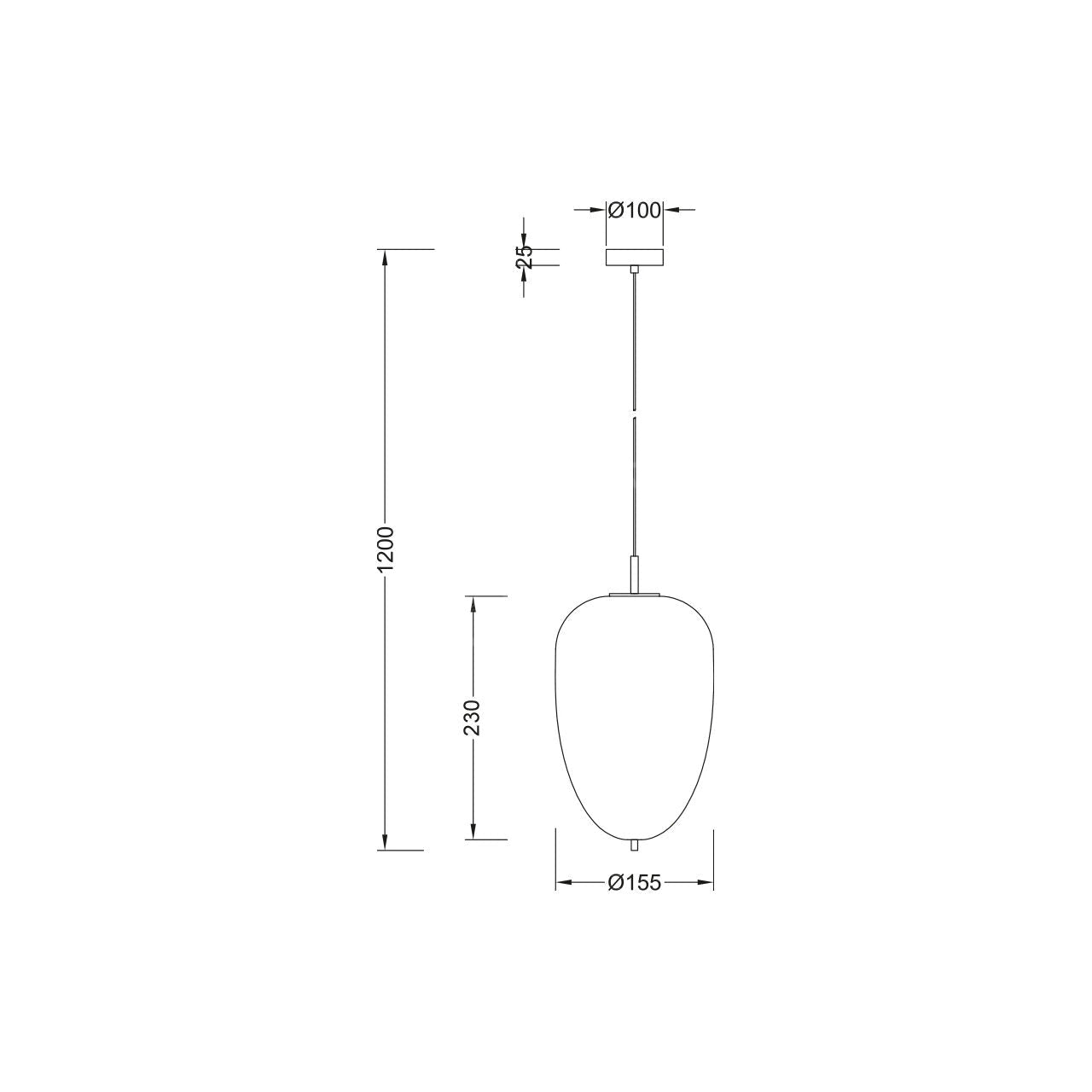 Pendul PILLOLA Conic Black 1xE14 cu Abajur 23.5CM