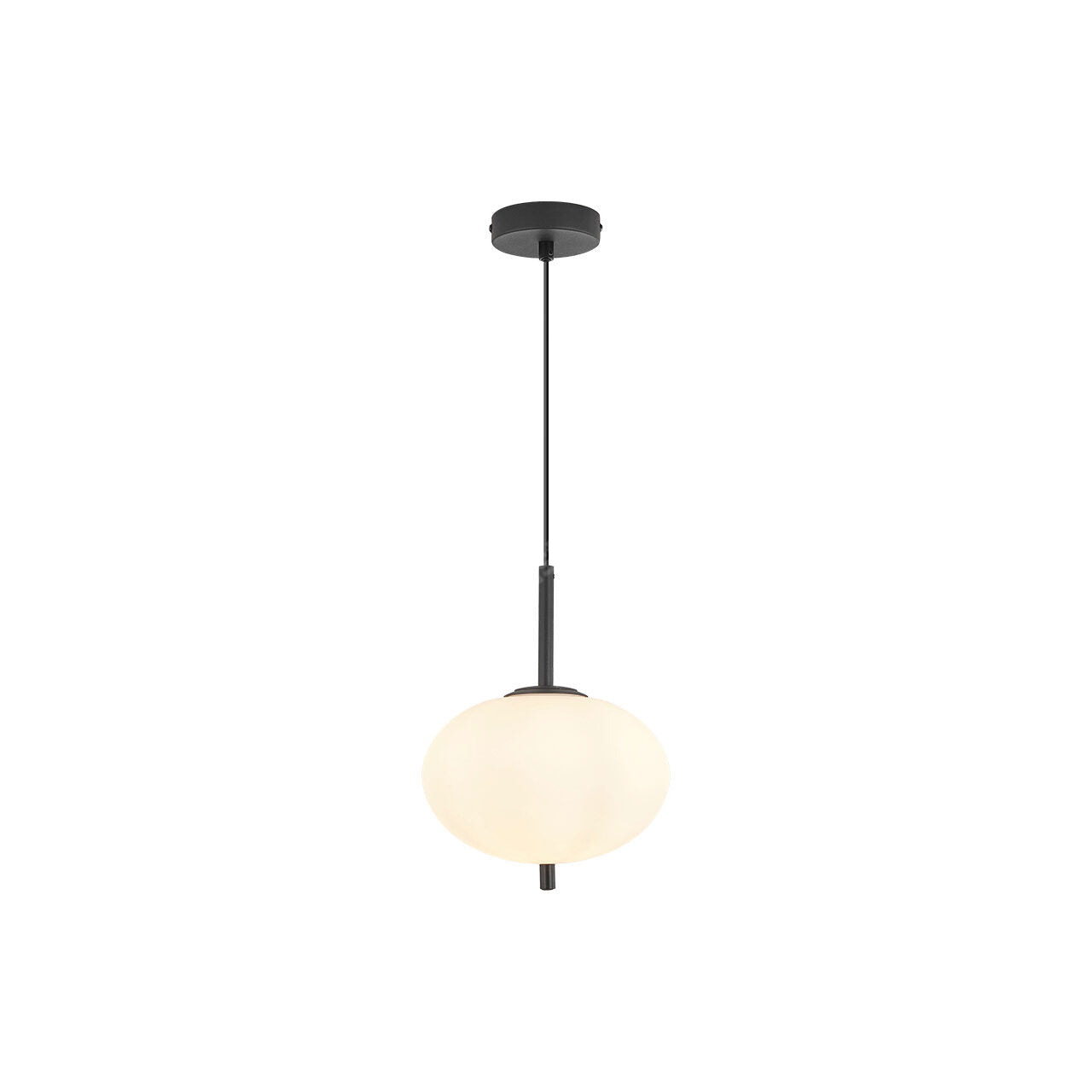 Pendul PILLOLA Eliptic Black 1xE14 cu Abajur 26CM
