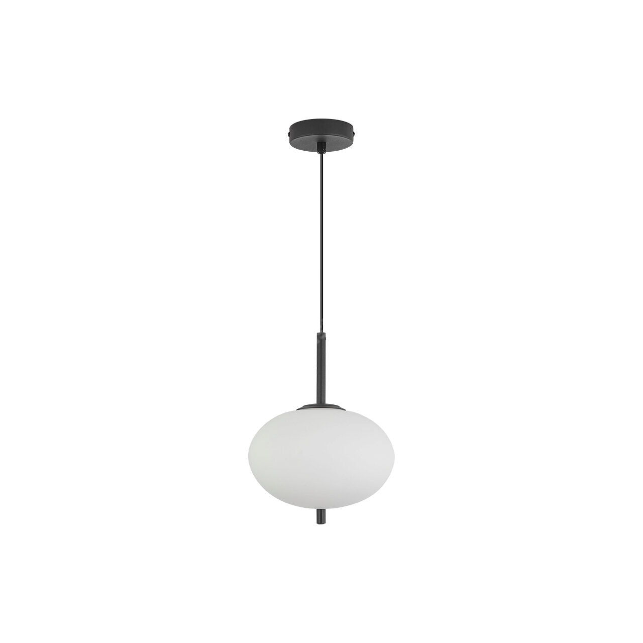 Pendul PILLOLA Eliptic Black 1xE14 cu Abajur 26CM
