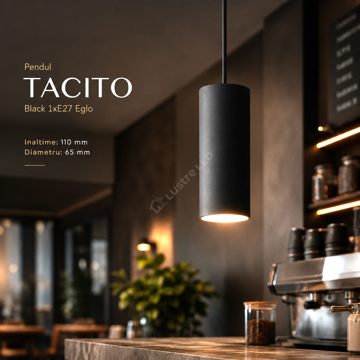 Pendul TACITO Black 1xE27 Eglo