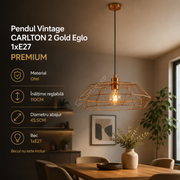 Pendul Vintage CARLTON 2 Gold Eglo Ø45.5CM