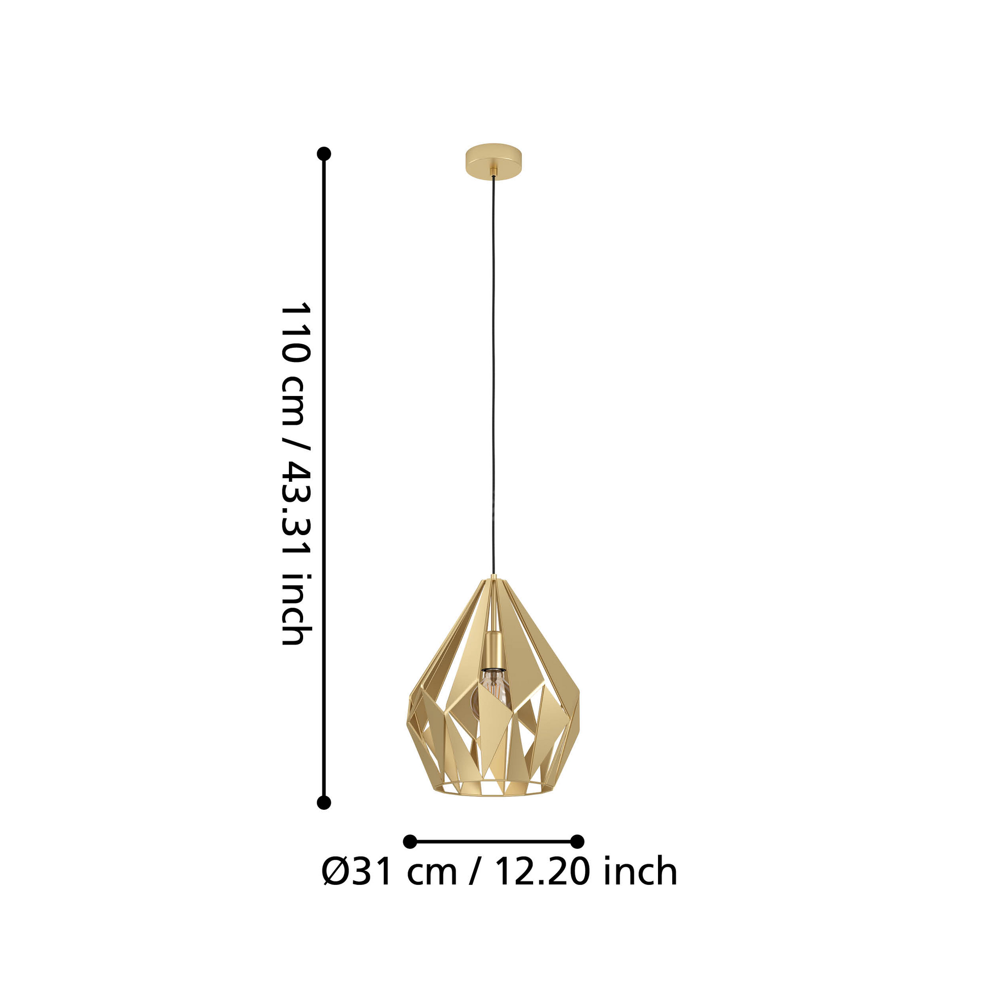 Pendul vintage EGLO CARLTON 43814 ARGINTIU / VINTAGE SI RETRO DESIGN Lighting Fixtures