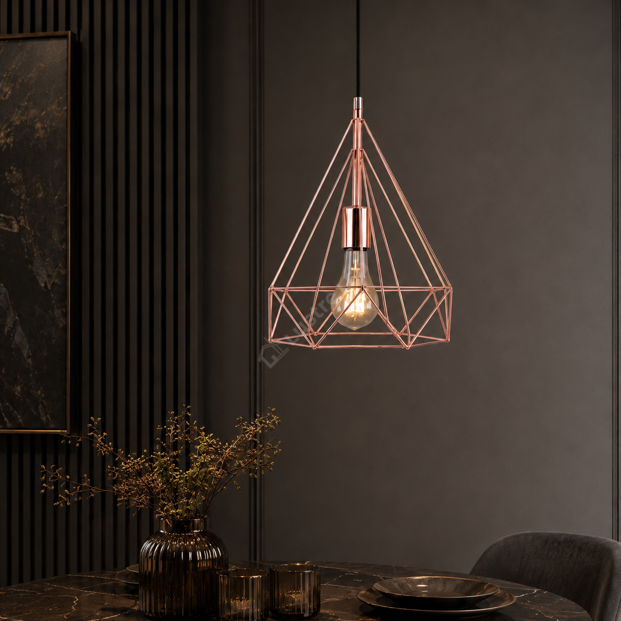 Pendul Vintage PRISMA Copper 1xE27 32CM