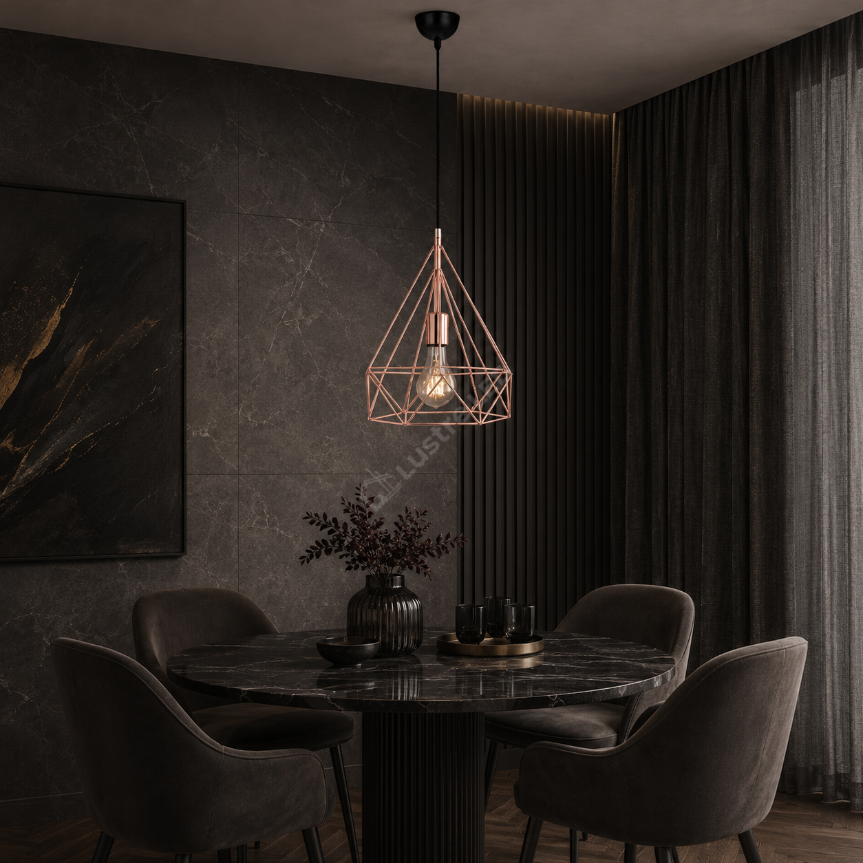 Pendul Vintage PRISMA Copper 1xE27 32CM