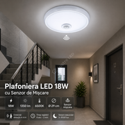 Plafoniera LED 18W Senzor Miscare 1350lm 6500K
