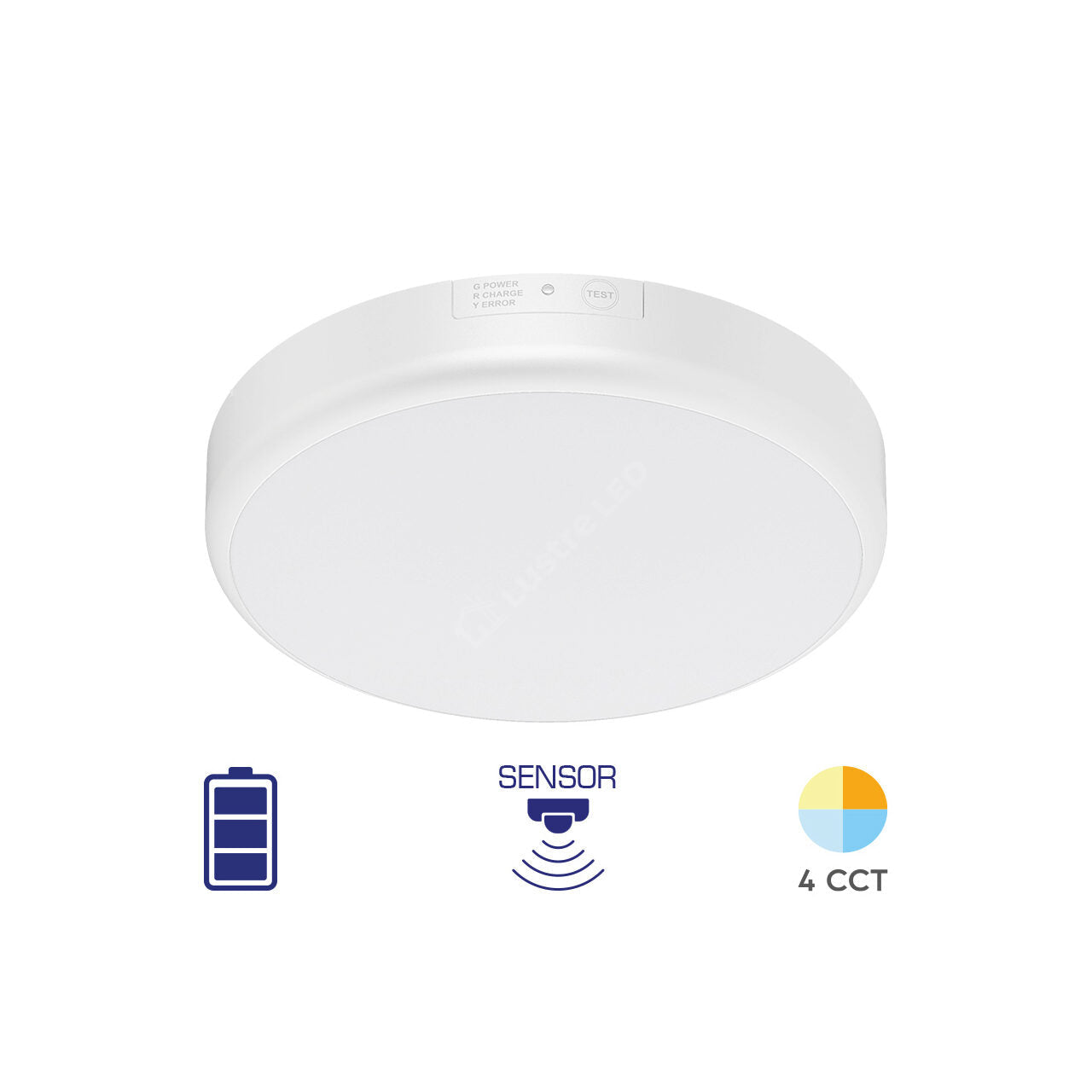 Plafoniera LED 20W 2000lm 28cm 5-CCT IP54 Kit Emergenta + Senzor