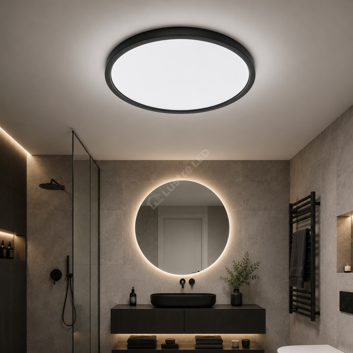 Plafoniera LED 25W Rotunda Jade Black IP40 Echivalent 200W Ø30CM