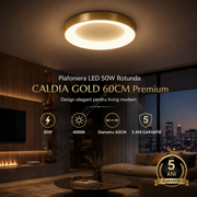Plafoniera LED 50W Rotunda CALDIA GOLD 60CM Premium