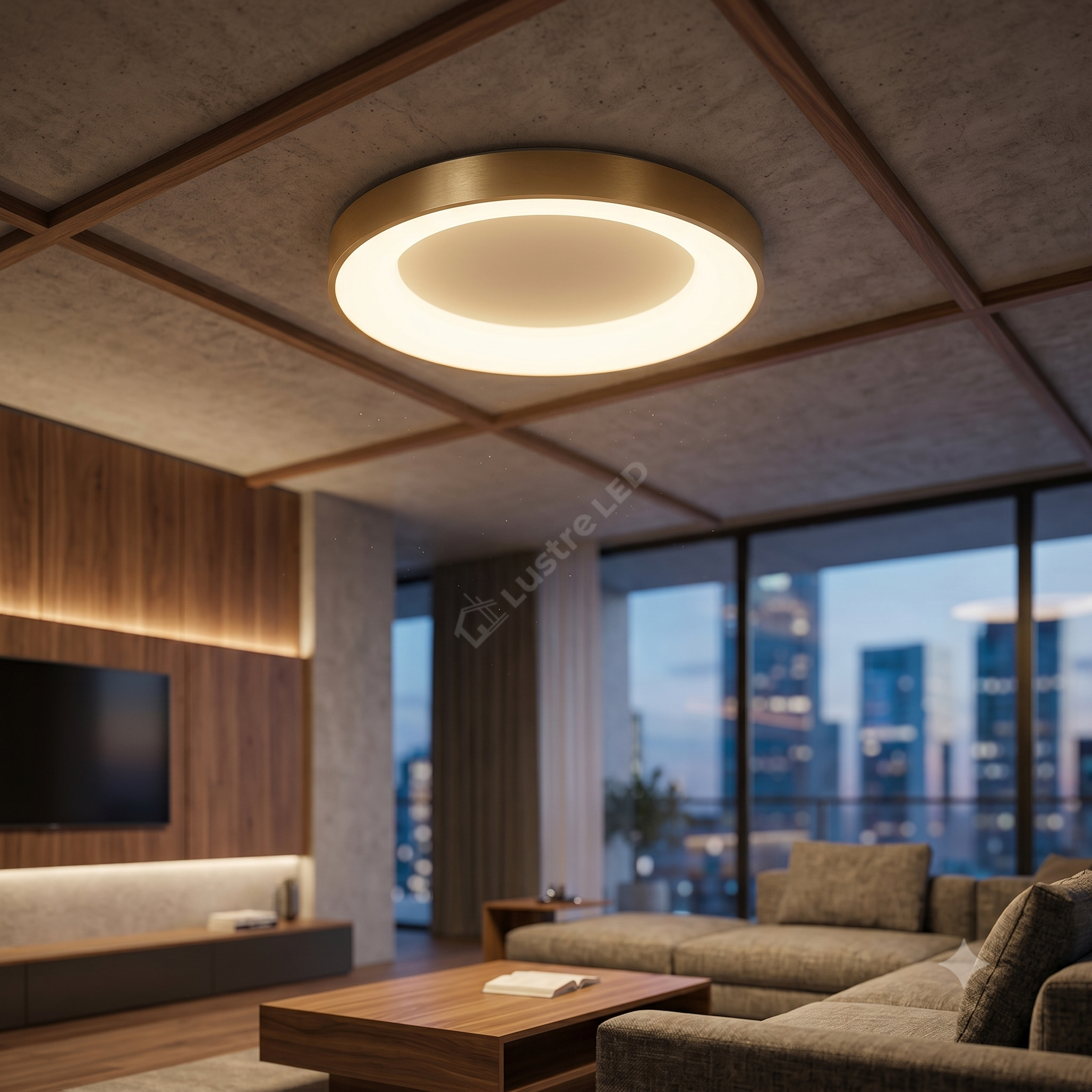 Plafoniera LED 50W Rotunda CALDIA GOLD 60CM Premium