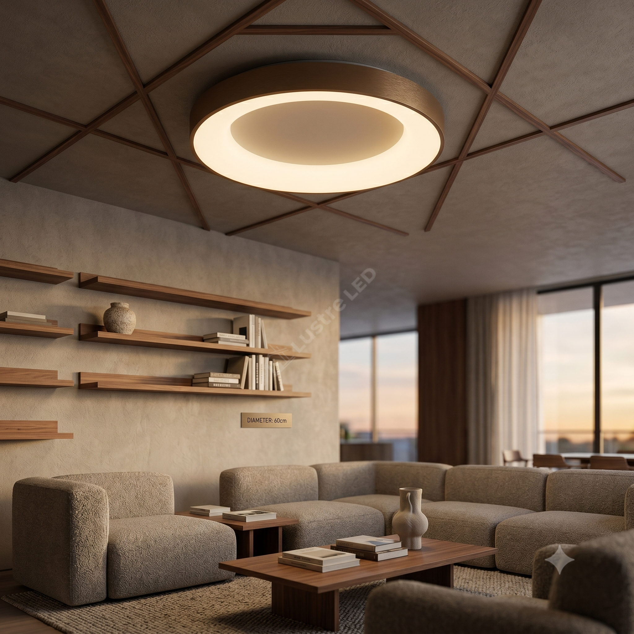 Plafoniera LED 50W Rotunda CALDIA GOLD 60CM Premium