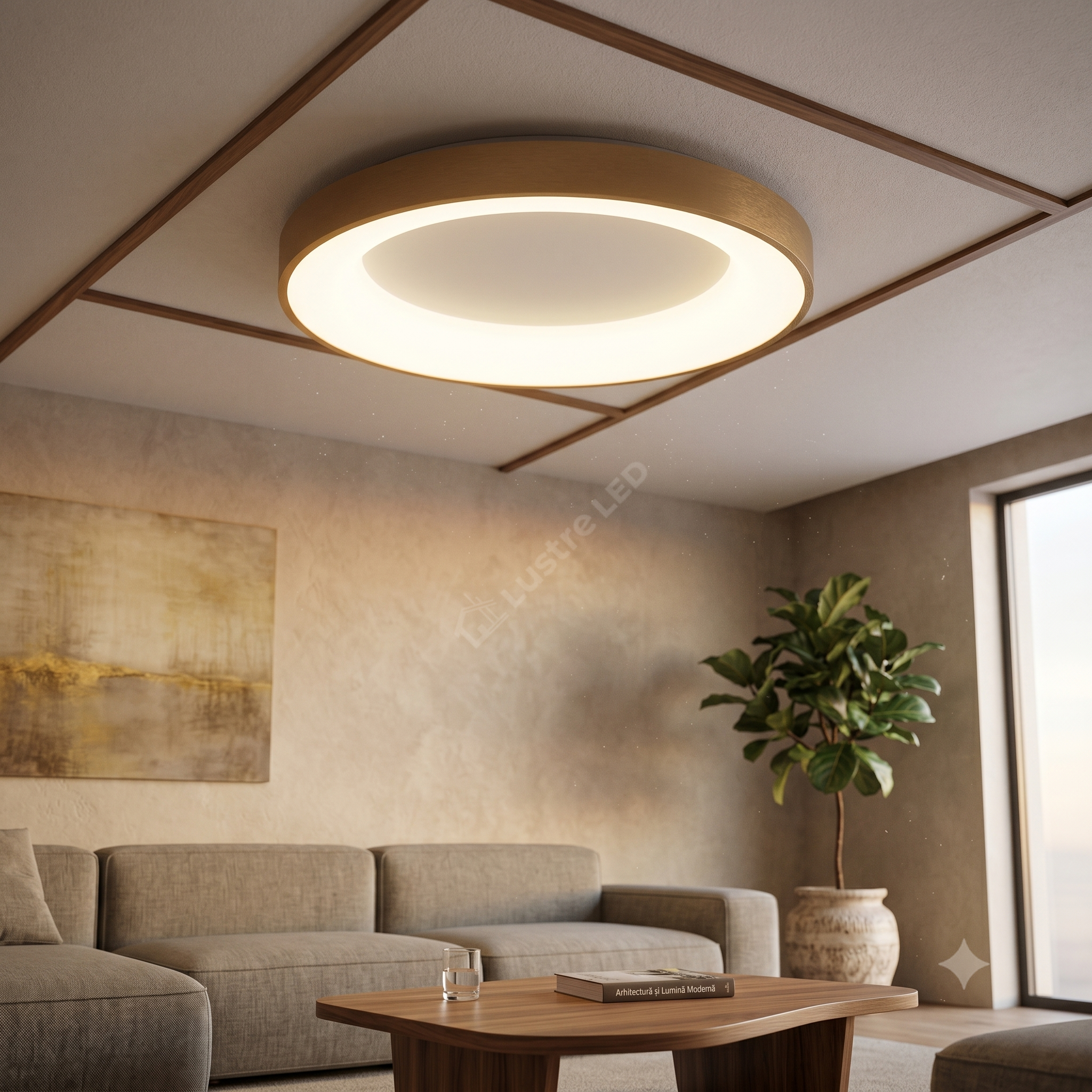 Plafoniera LED 50W Rotunda CALDIA GOLD 60CM Premium