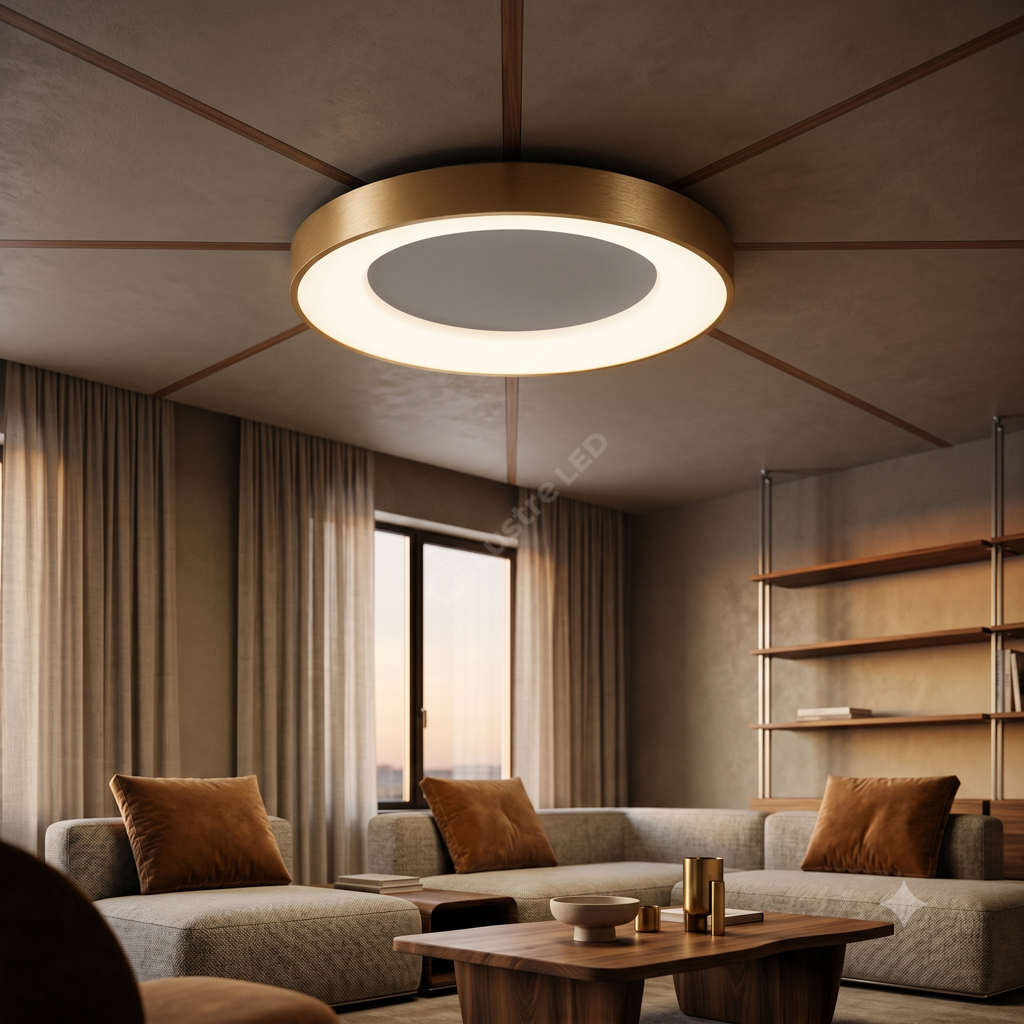 Plafoniera LED 50W Rotunda CALDIA GOLD 60CM Premium
