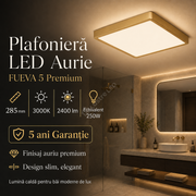 Plafonieră LED Aurie 285mm, 3000K, Echivalent 250W FUEVA 5