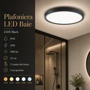 Plafoniera LED Baie JADE Black IP40 20W 23cm 1980 lm 5 Lumini din buton