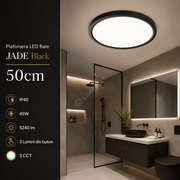 Plafoniera LED Baie JADE Black IP40 45W 50cm 5240 lm 3 Lumini din buton