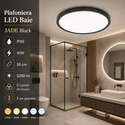 Plafoniera LED Baie JADE Black IP40 45W 50cm 5280 lm 5 Lumini din buton