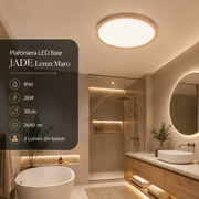 Plafoniera LED Baie JADE Lemn Maro IP40 26W 30cm 2640 lm 3 Lumini din buton