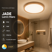 Plafoniera LED Baie JADE Lemn Maro IP40 36W 40cm 3960 lm 3 Lumini din buton