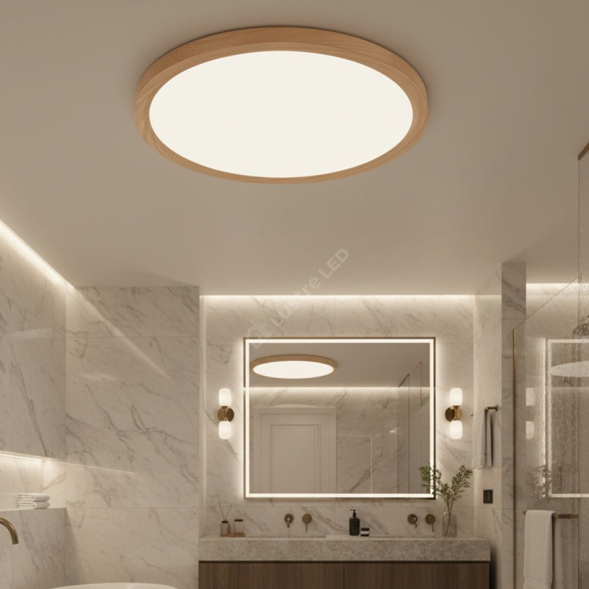 Plafoniera LED Baie JADE Lemn Maro IP40 36W 40cm 3960 lm 3 Lumini din buton