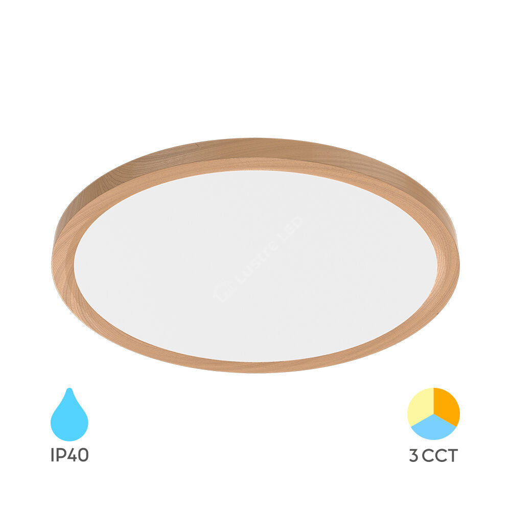 Plafoniera LED Baie JADE Lemn Maro IP40 45W 50cm 5240 lm 3 Lumini din buton