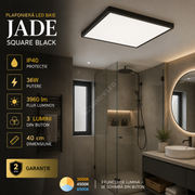 Plafoniera LED Baie JADE Square Black IP40 36W 40cm 3960 lm 3 Lumini din buton