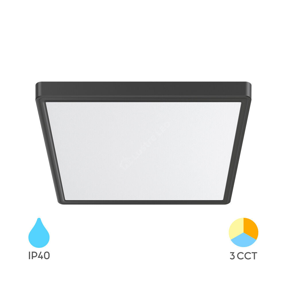 Plafoniera LED Baie JADE Square Black IP40 36W 40cm 3960 lm 3 Lumini din buton