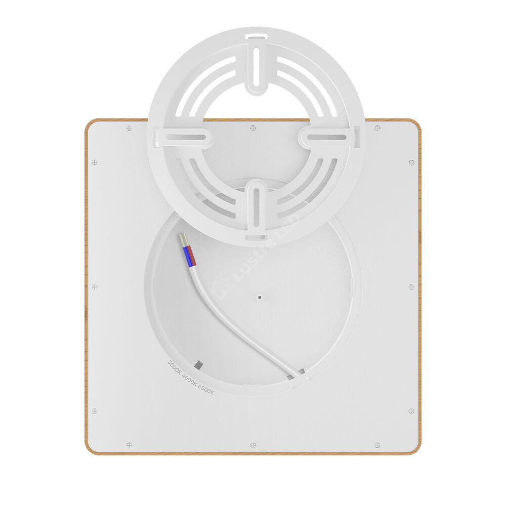 Plafoniera LED Baie JADE Square Lemn Maro IP40 20W 23cm 1980 lm 3 Lumini din buton