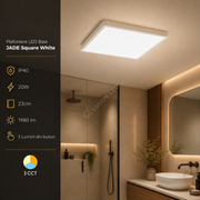Plafoniera LED Baie JADE Square White IP40 20W 23cm 1980 lm 3 Lumini din buton