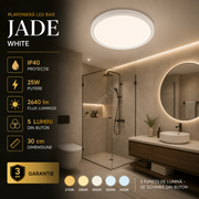 Plafoniera LED Baie JADE White IP40 25W 30cm 2640 lm 5 Lumini din buton